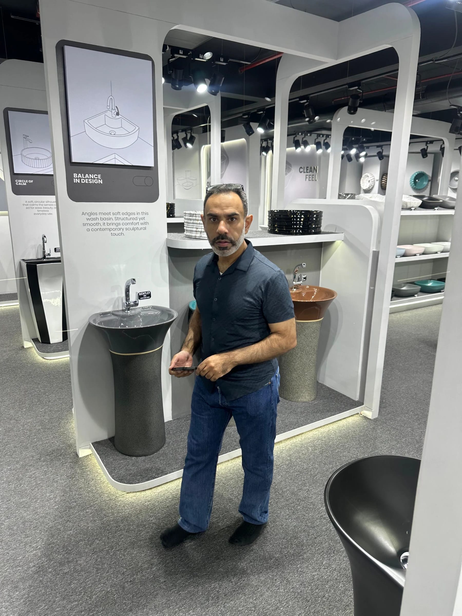 Porcelain tiles and sanitaryware installation in United Arab Emirates project